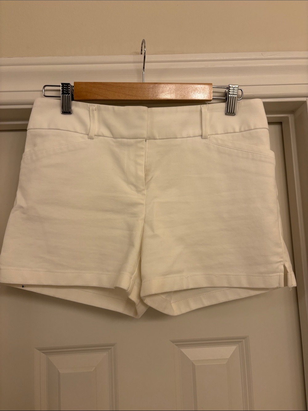 LOFT White High-Rise Shorts